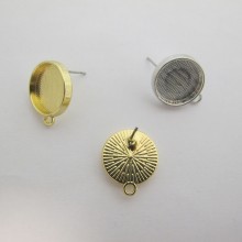 20 Pieces Boucle D'oreille TIGES À Rebord Pour Cabochon 14mm