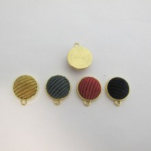 20 Pieces Gold Fabric Pendant 19X16MM