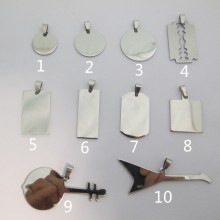 10 pendentif en acier inoxydable