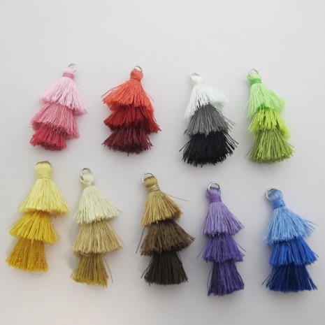 10 pieces pompons en tissus /3pcs